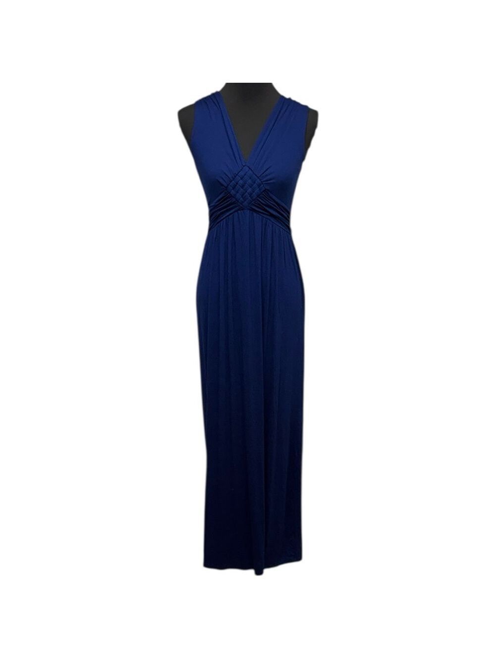 NWT Gilli Jessie Navy Blue Sleeveless V-Neck Knit Maxi Dress Wedding Guest Sz M